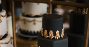 Black and Gold Wedding Cake